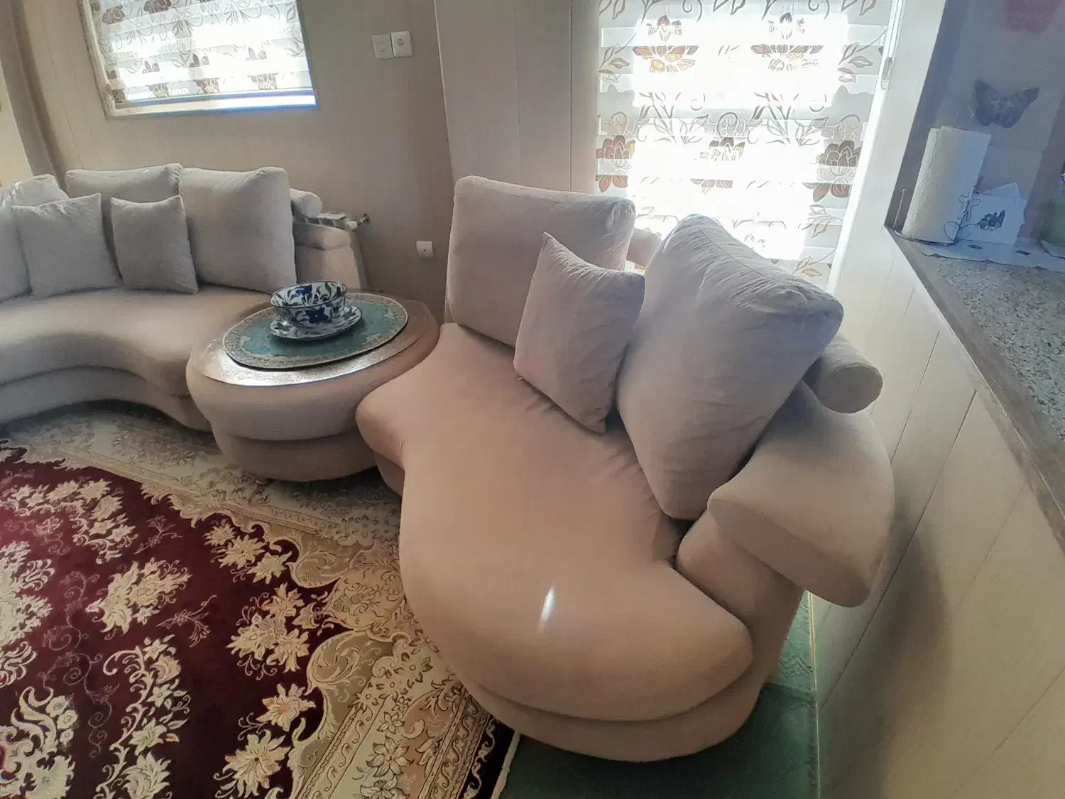 یکدست مبل ال ۷ نفره ،پارچه مازراتی|مبلمان خانگی و میز عسلی|معصومیه, |دیوار