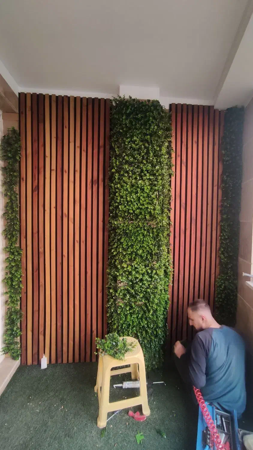 چمن تایل چوبی گرین وال|گل مصنوعی|کرمان, |دیوار