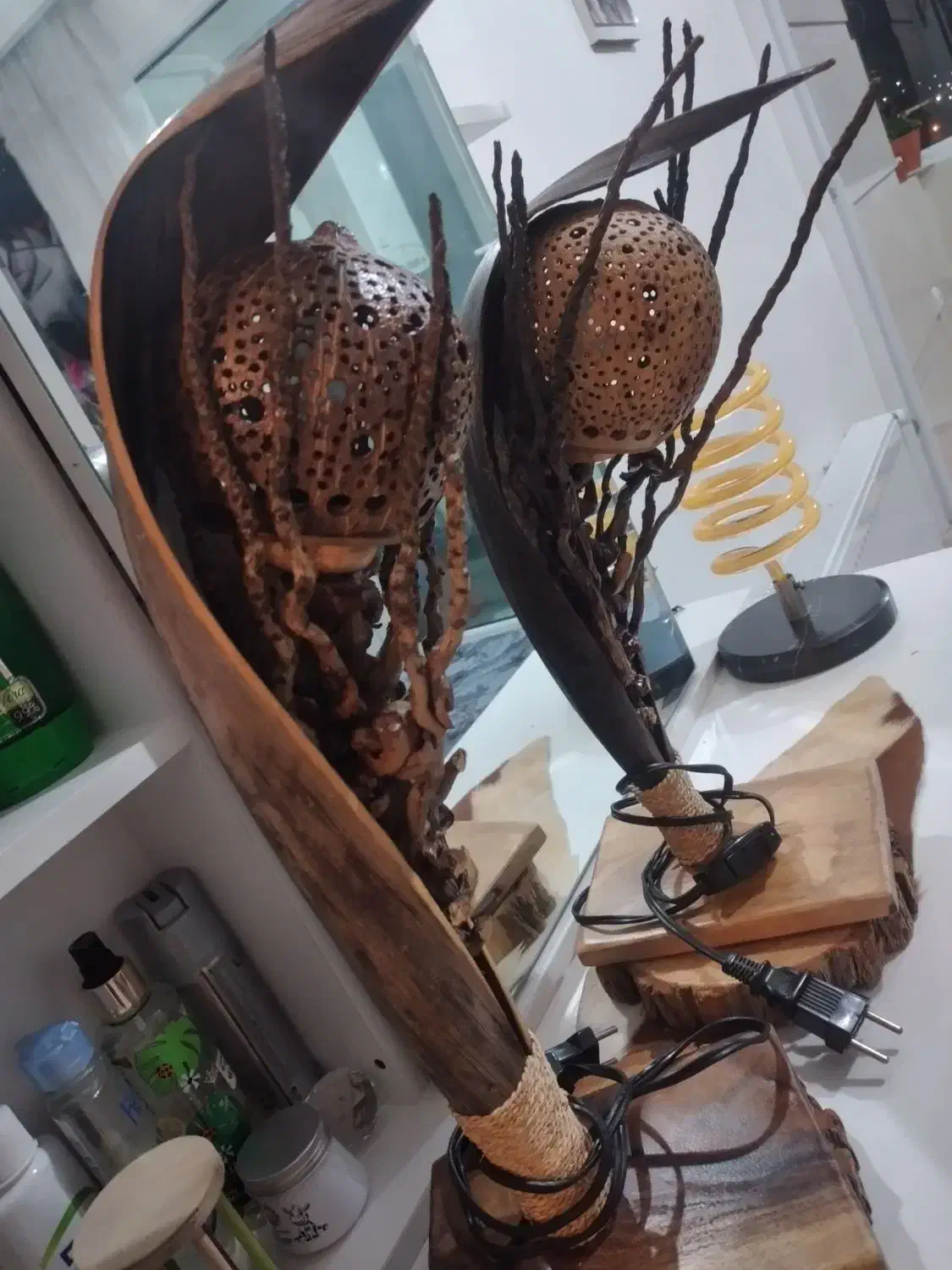 آباژور چوبی|چراغ خواب و آباژور|تبریز, |دیوار