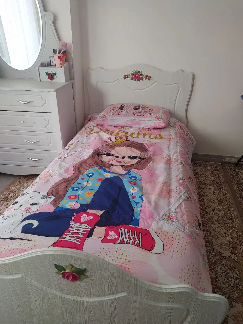 دراور و تخت نوجوان طرح رز شرکتی(پاوه)|تخت و سرویس خواب|پاوه, |دیوار