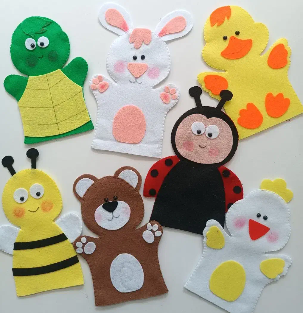 ماسک و دستکش نمایش عروسکی نمدی|اسباببازی|قم, نخودی|دیوار