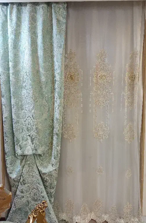 دو پانل پرده ترک سه لایه بسیار شیک رنگ خاص|پرده، رانر، رومیزی|اصفهان, شهریار|دیوار