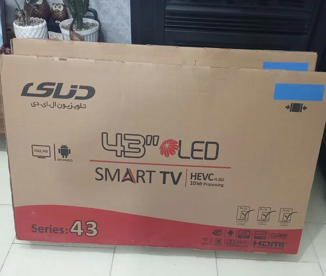 ال ای دی ۴۳اینچ دنای در حد آکبند هوشمند|تلویزیون و پروژکتور|گرگان, |دیوار