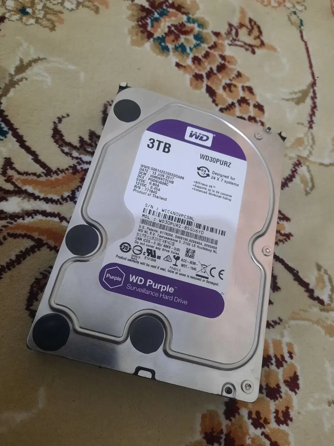 هارد ۳ ترابایت بنفش وسترن دیجیتال (اصلی) HHD 3TB|قطعات و لوازم جانبی رایانه|پردیس, شهرک صنعتی خرمدشت فاز ۷|دیوار