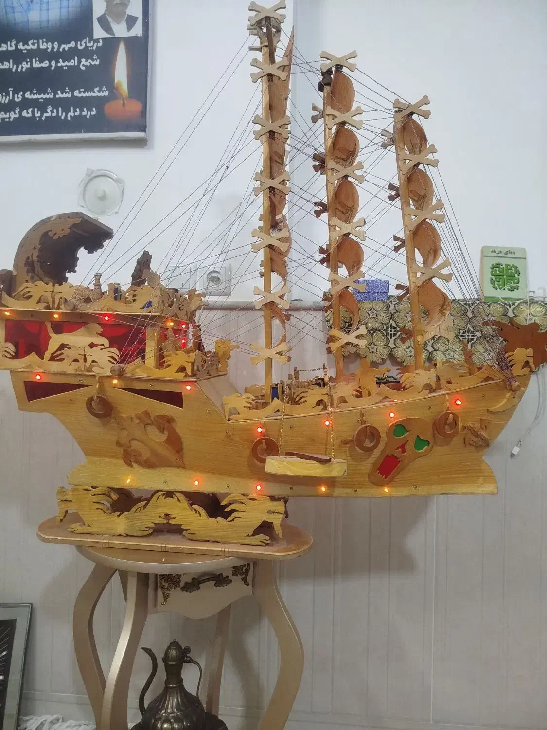 کشتی چوبی|مجسمه، تندیس، ماکت|قم, شهید صیاد شیرازی|دیوار