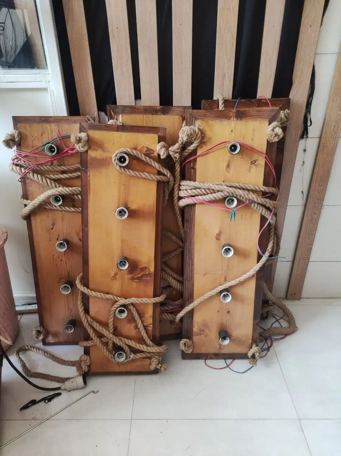 لوستر چوبی|لوستر و چراغ آویز|قزوین, |دیوار