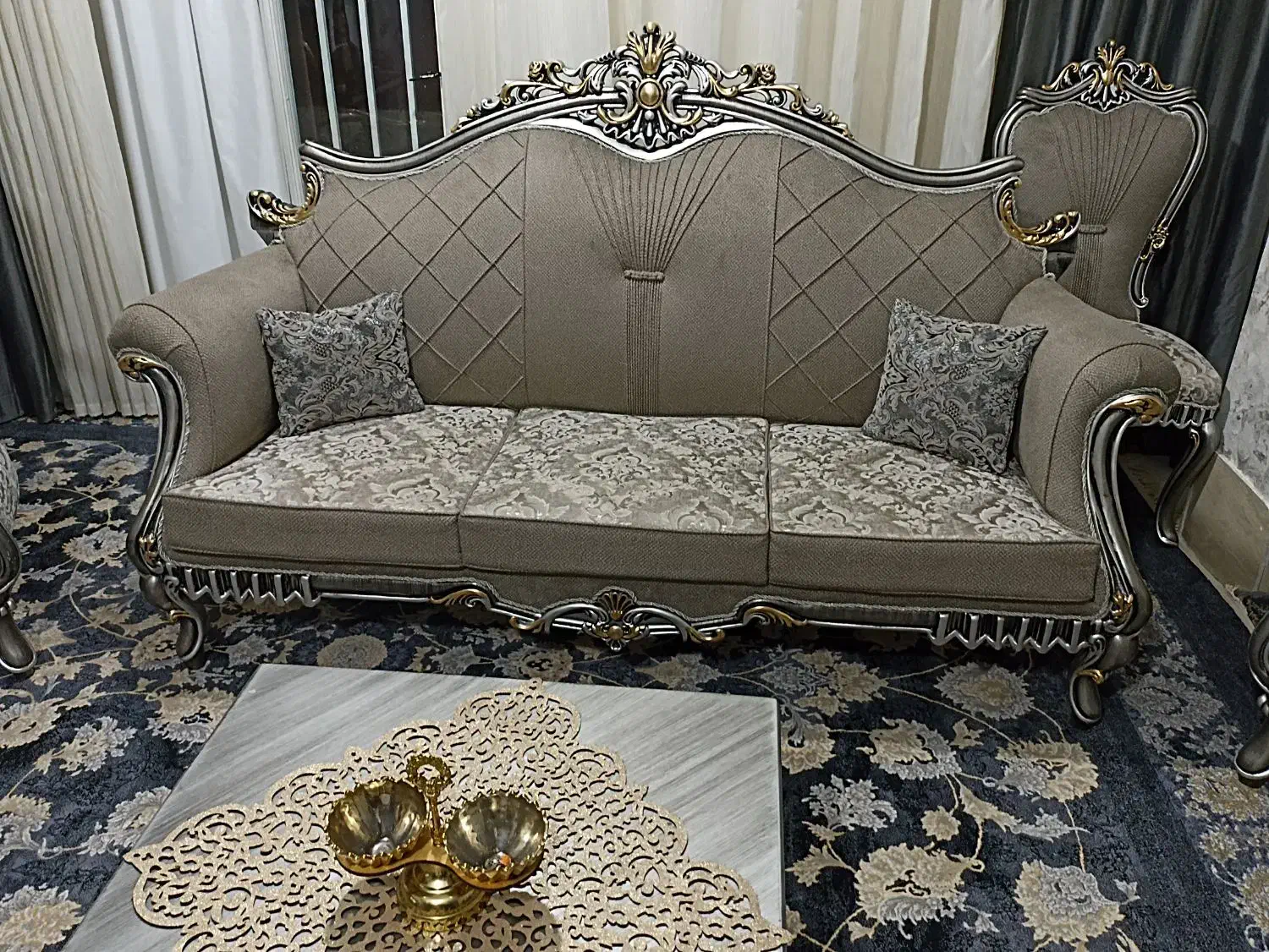 مبل سلطنتی ۹ نفره|مبلمان خانگی و میز عسلی|لنجان, |دیوار