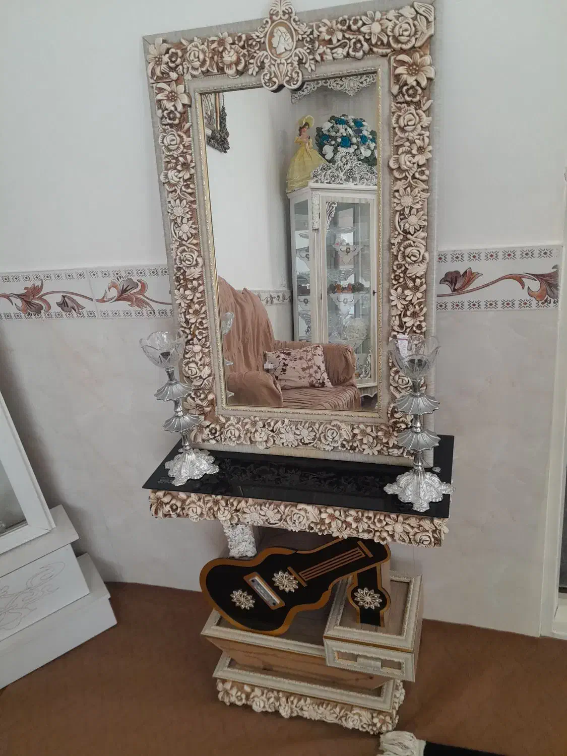 آیینه و شمعدان|بوفه، ویترین، کنسول|سلطانیه, |دیوار