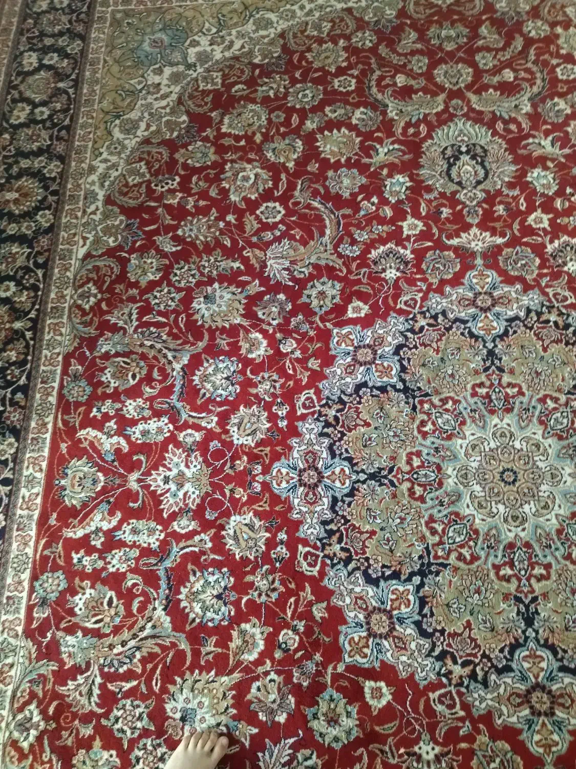 دوعدد فرش قرمز حرم|فرش|کاشمر, |دیوار