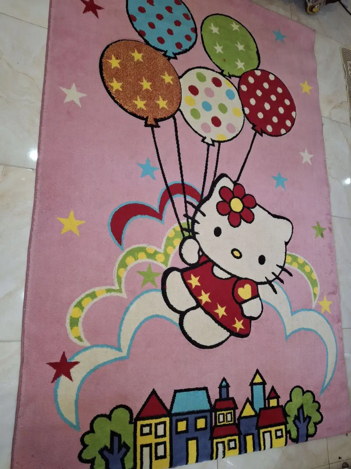 قالی اتاق کودک دخترانه 4متری طرح کیتی سالم نو1600|فرش|اسلامشهر, شهرک مفیدی|دیوار