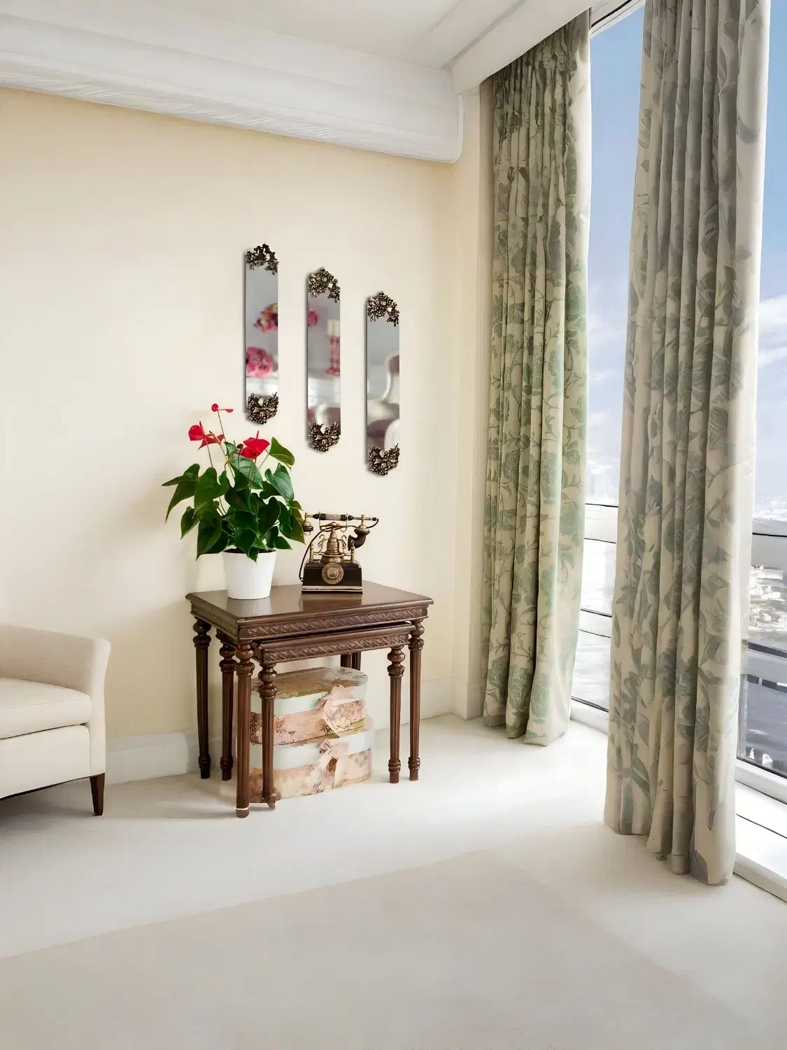 آینه طرح پاپیون چند تیکه|آینه|کرمانشاه, |دیوار