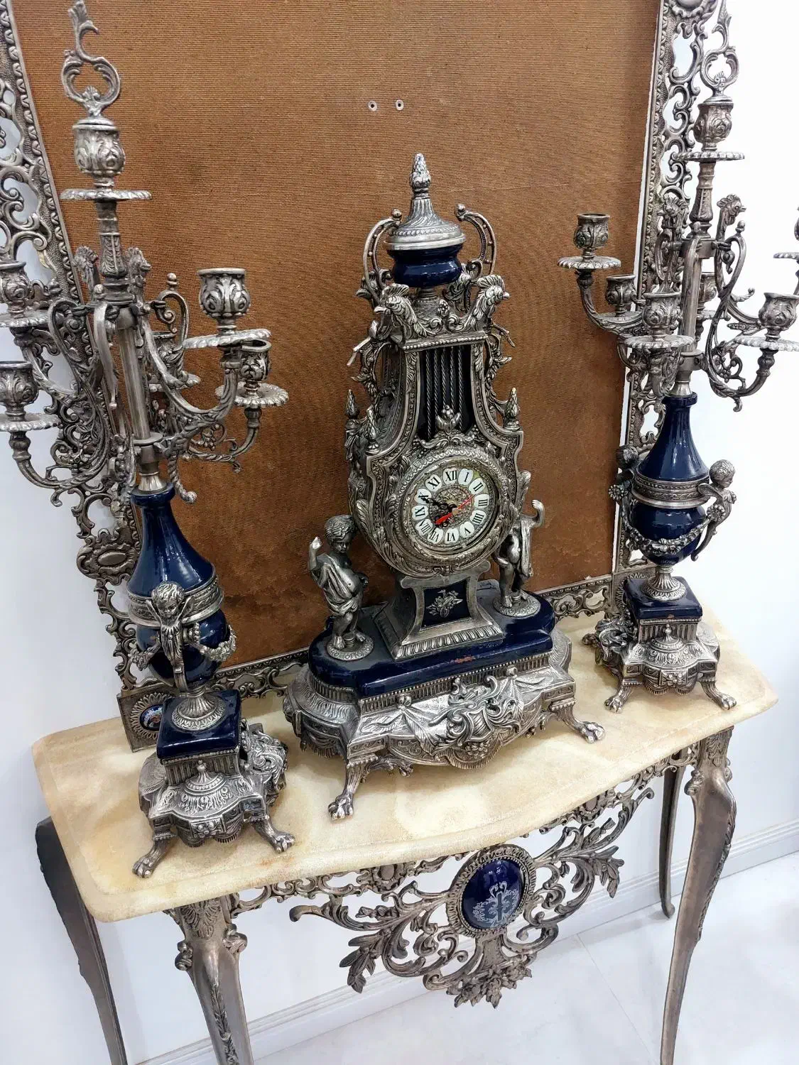 آینه شمعدان برنجی سنگین|صنایع دستی و سایر لوازم تزئینی|مشهد, پنجتن|دیوار