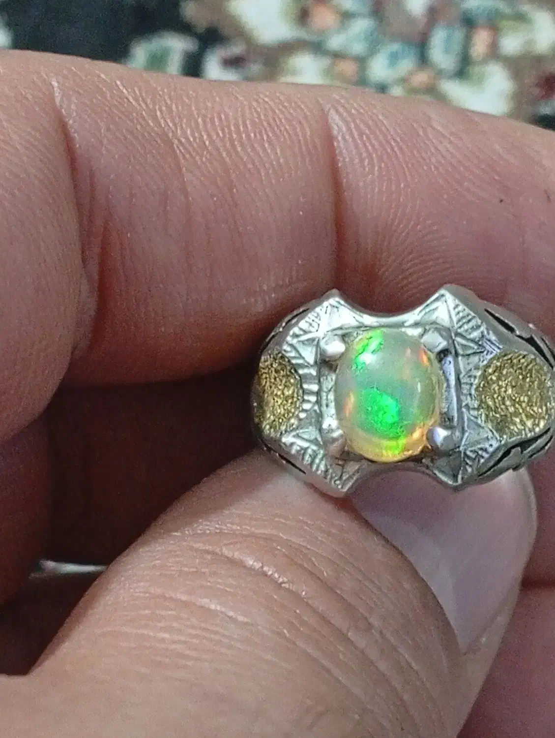 انگشتر اوپال اتیوپی دست ساز|کلکسیون اشیاء عتیقه|تهران, نیروی هوایی (پیروزی)|دیوار