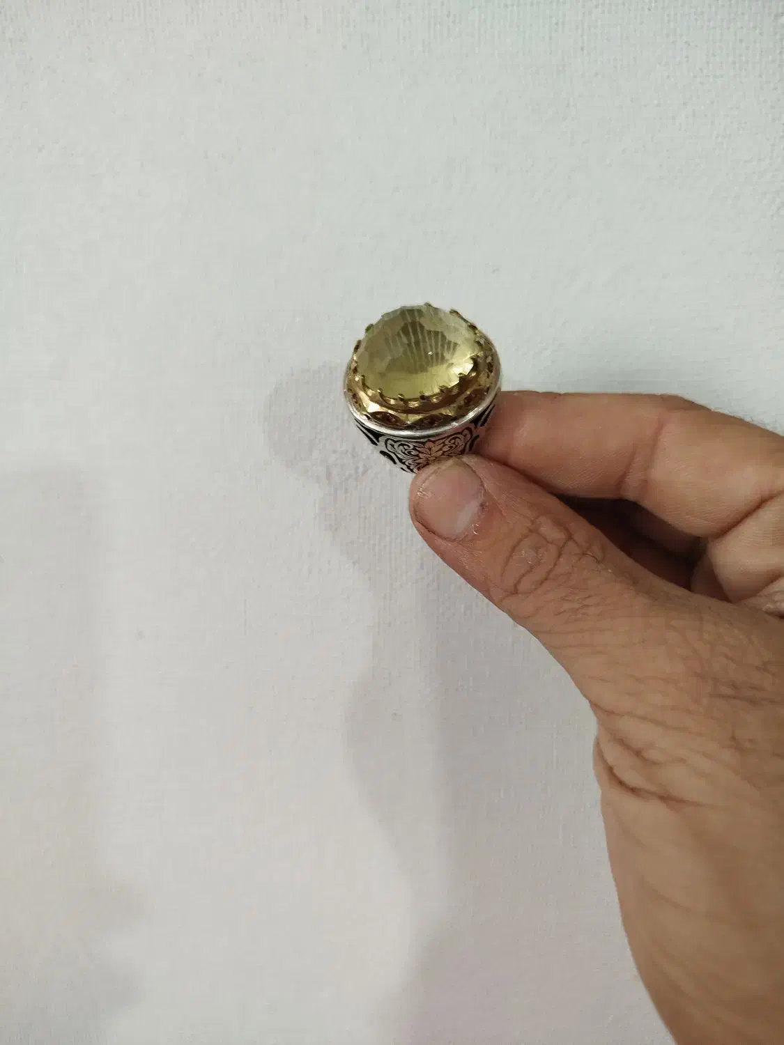 انگشتر نقره (کوارتز لیمو)|جواهرات|ساری, |دیوار