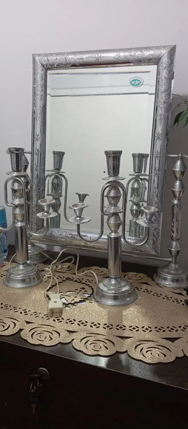 آینه و شمعدان|صنایع دستی و سایر لوازم تزئینی|شیراز, معالی‌آباد|دیوار