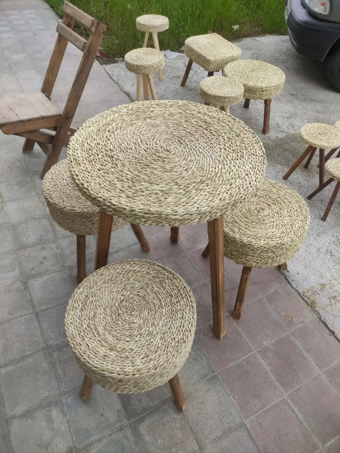 میز صندلی حصیری|میز و صندلی غذاخوری|کومله, |دیوار