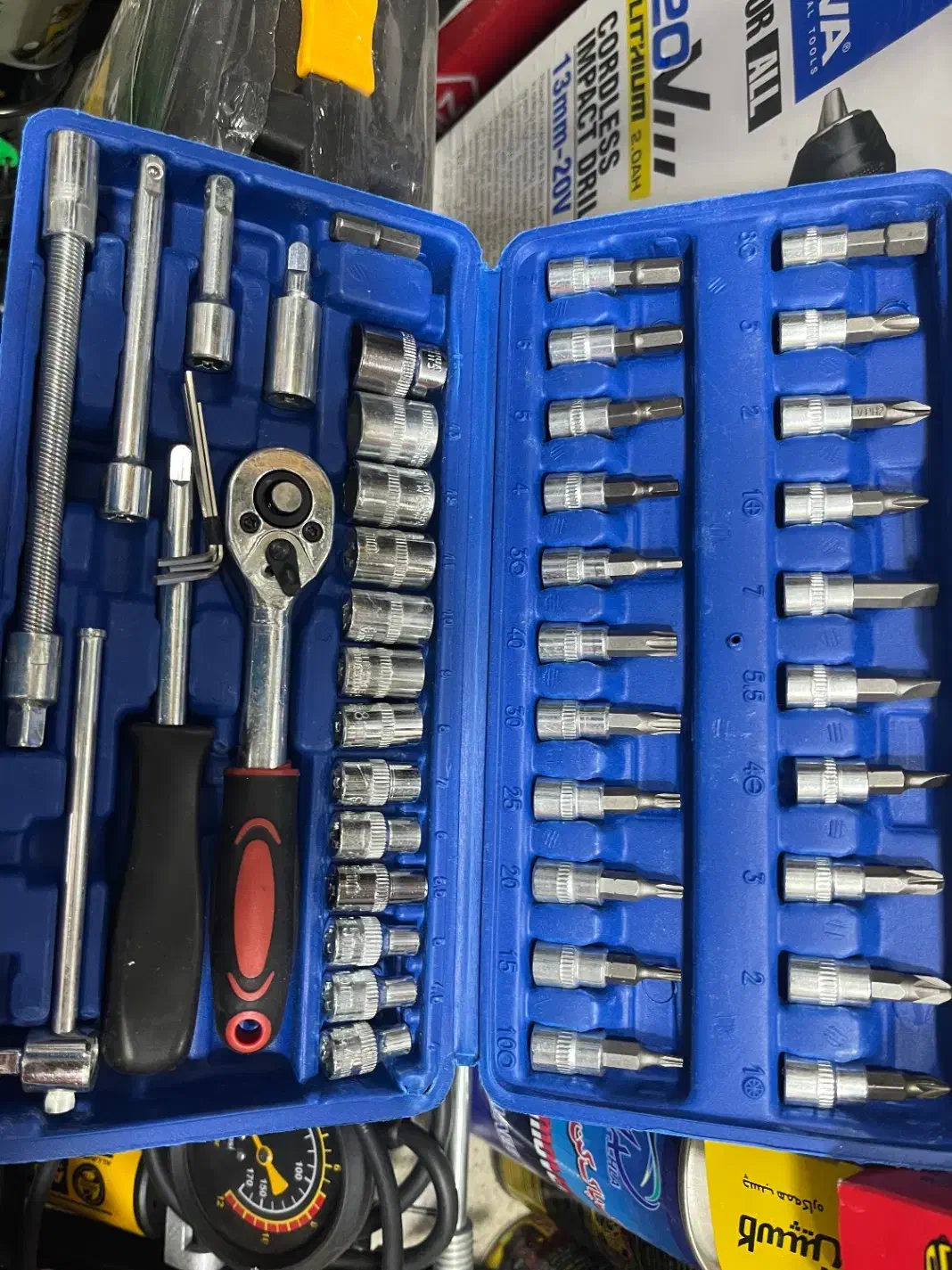 ست جعبه بکس و بیت ۴۶پارچه ۱/۴ فوق اقتصادی|ابزارآلات|رشت, کوی یخ|دیوار