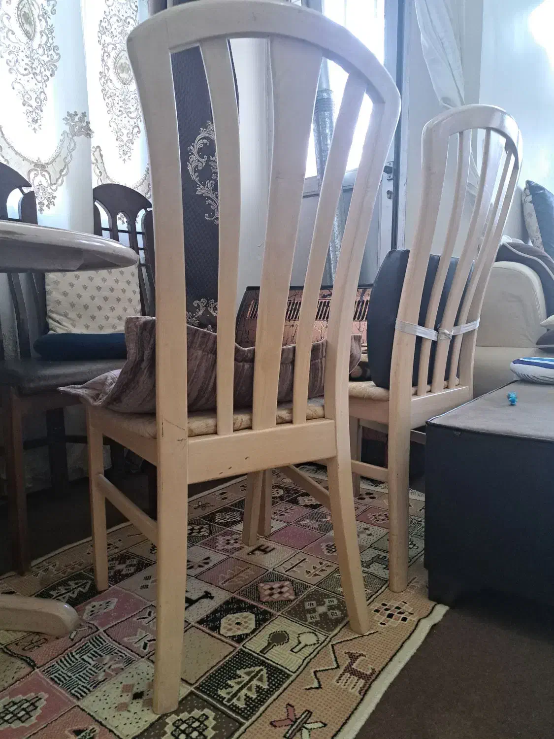 میز ناهارخوری سوئدی ۶ نفره کارکرده|میز و صندلی غذاخوری|فشم, |دیوار