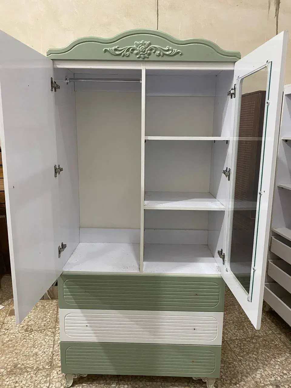 کمد بچه دو رنگ|جاکفشی، کمد، دراور|شازند, |دیوار