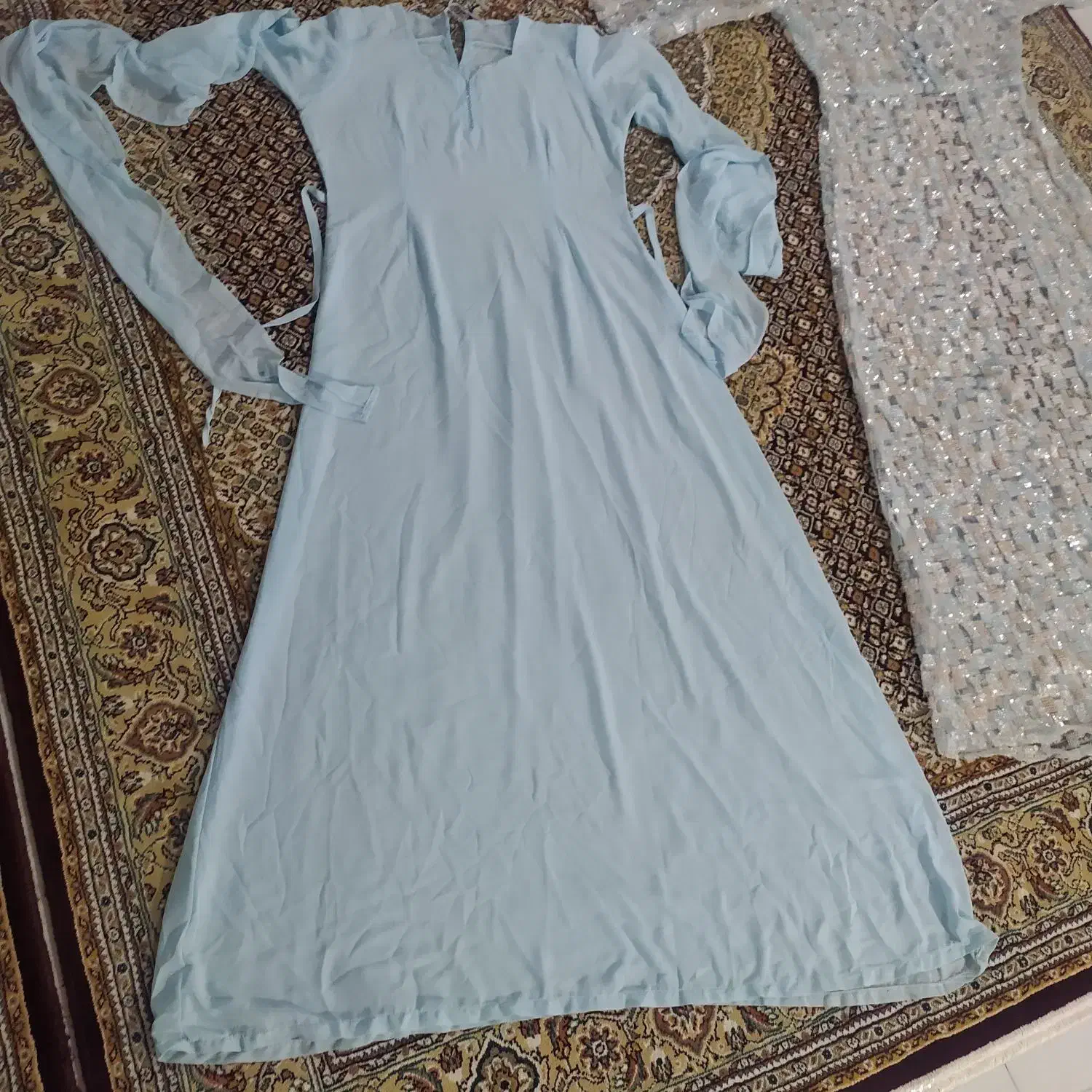 لباس مجلسی تمام منجوق با زیره حریرو نخی وشال همرنگ|لباس|سلماس, |دیوار