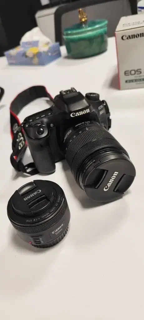 دوربین کنون 80d لنز ۱۸-۱۳۵ و لنز ۵۰ فیکس|دوربین عکاسی و فیلمبرداری|تهران, شهرک غرب|دیوار