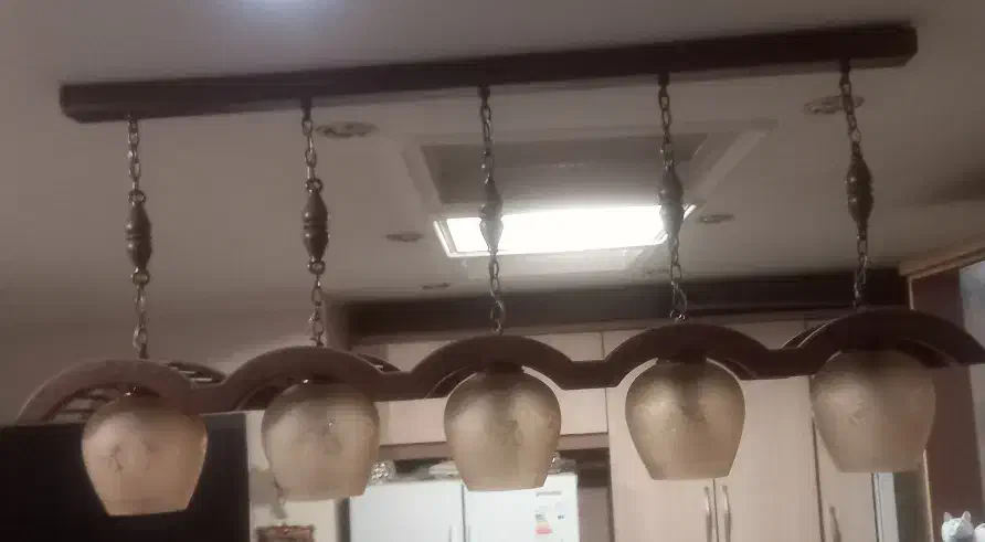 لوسترنهارخوری ریلی خطی چوبی اپن کانتری حباب شاخه|لوستر و چراغ آویز|تهران, نصرت|دیوار