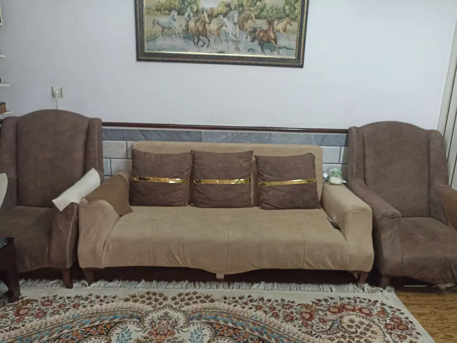 فروش فوری مبلوجلومبلی وتخت خواب دونفره|مبلمان خانگی و میز عسلی|علیآباد کتول, |دیوار