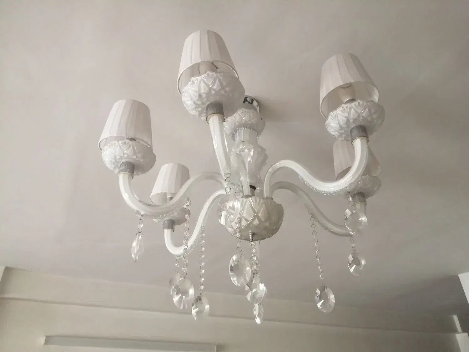 لوستر 6 شعله سفید کریستال|لوستر و چراغ آویز|کرج, گلشهر|دیوار