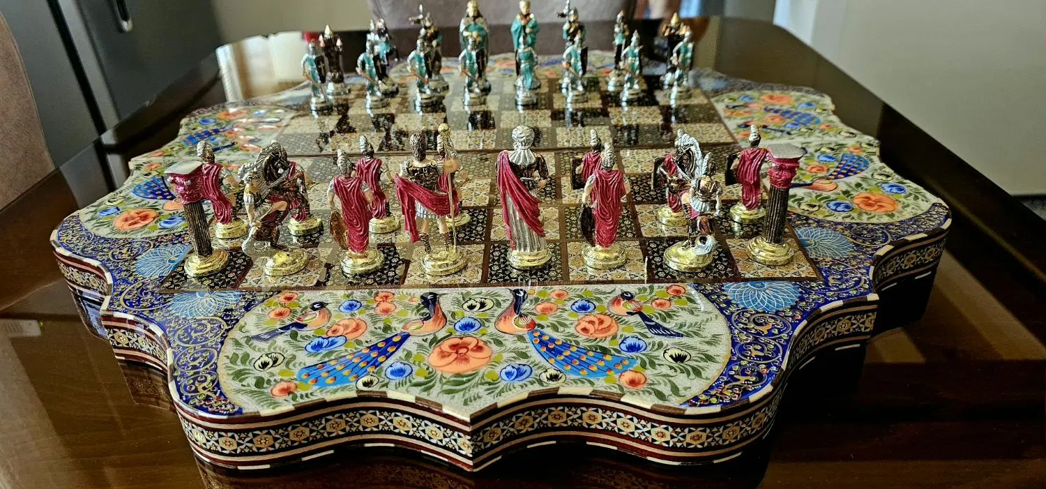 شطرنج و تخته نرد خاتم ۶۰ در ۶۰ استثنایی|صنایع دستی و سایر لوازم تزئینی|تهران, شهران جنوبی|دیوار