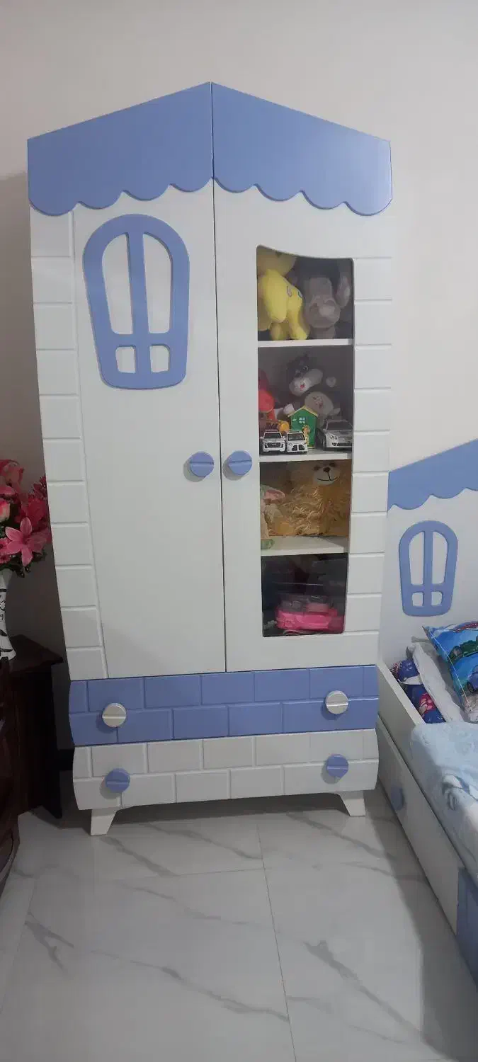 تخت وکمد کودک مدل کلبه|تخت و سرویس خواب|قوچان, |دیوار