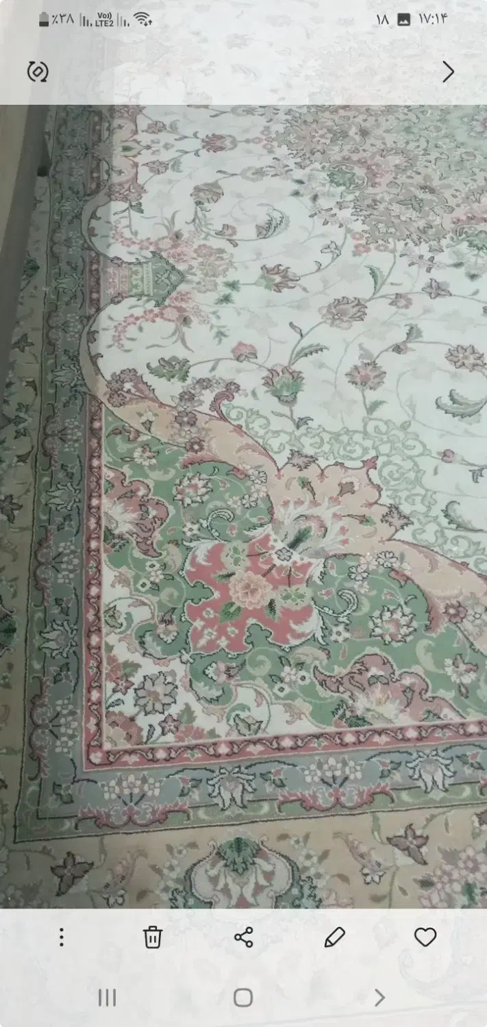 یک تخته فرش ۱۲متری کرم بارنگهای قشنگ سالم شهرری|فرش|تهران, امام زاده عبدالله|دیوار