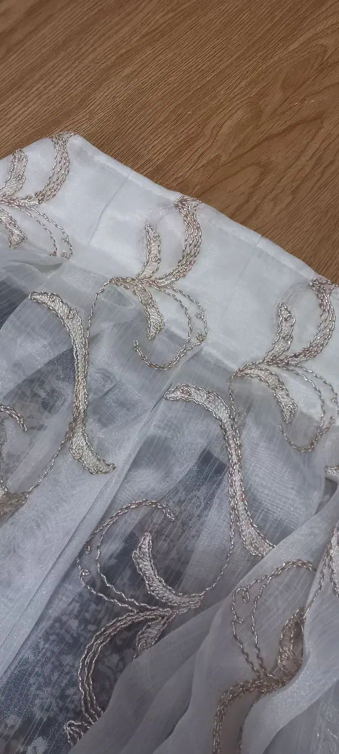 پرده حریر با والان وکنار پرده مخمل|پرده، رانر، رومیزی|بندر انزلی, سید آسیه|دیوار