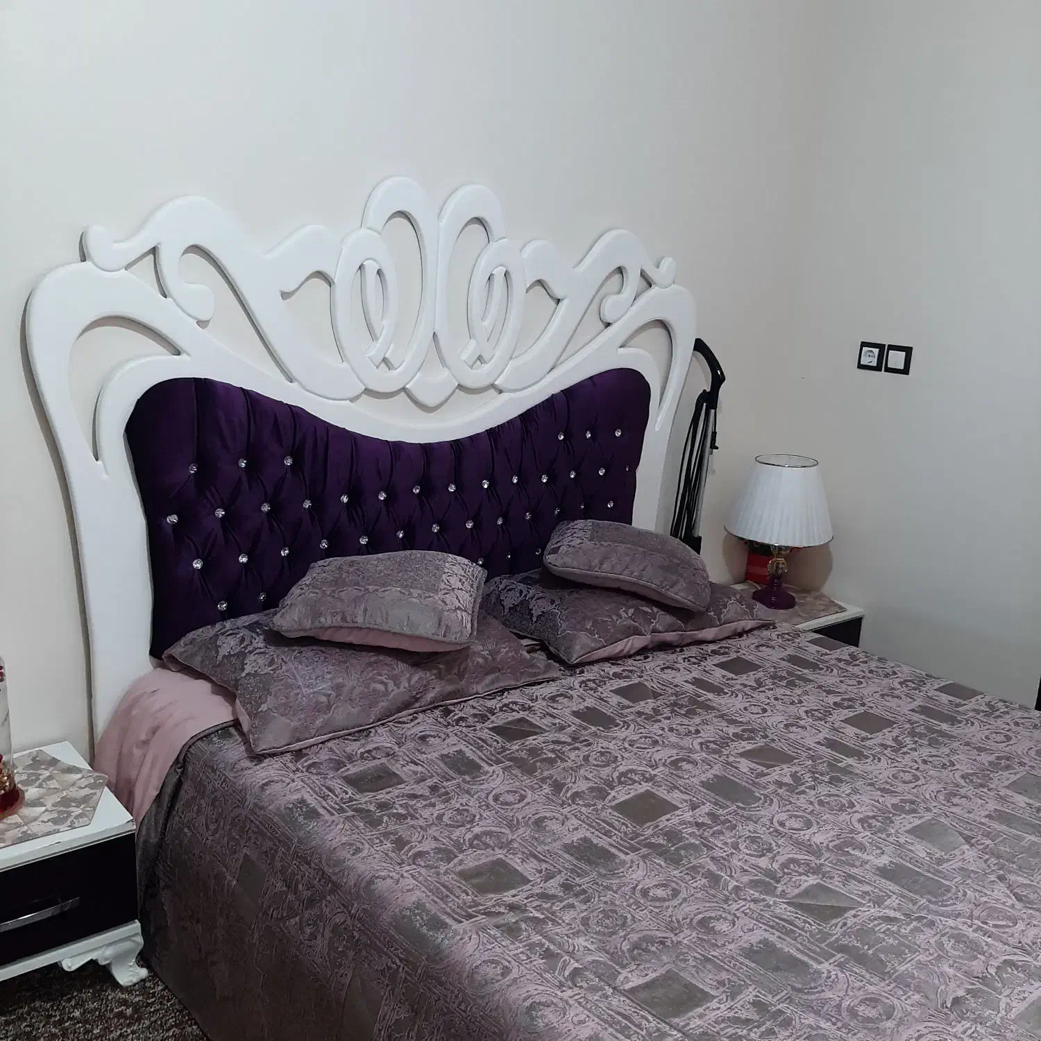 تخت دونفره ام دی اف درجه یک|تخت و سرویس خواب|حویق, |دیوار