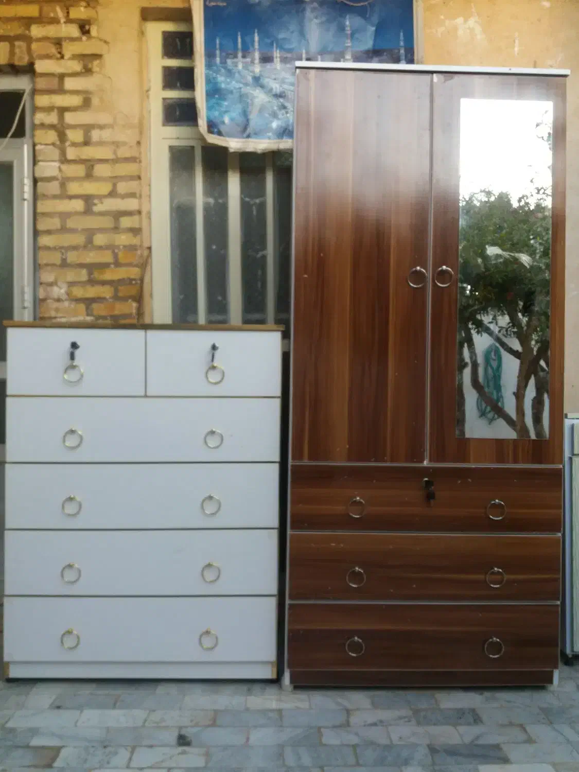 دراور و کمد لباس ام دی اف (نو )عرض ۹۰ عمق۶۰|جاکفشی، کمد، دراور|میبد, |دیوار