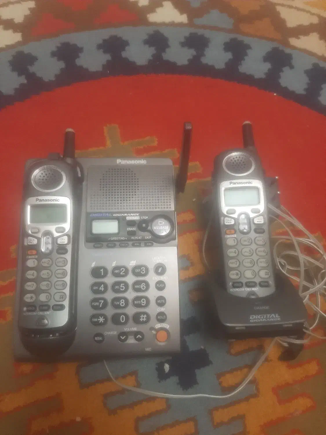 تلفن پاناسونیک دو گوشی در حد نو|تلفن رومیزی|کیش, |دیوار