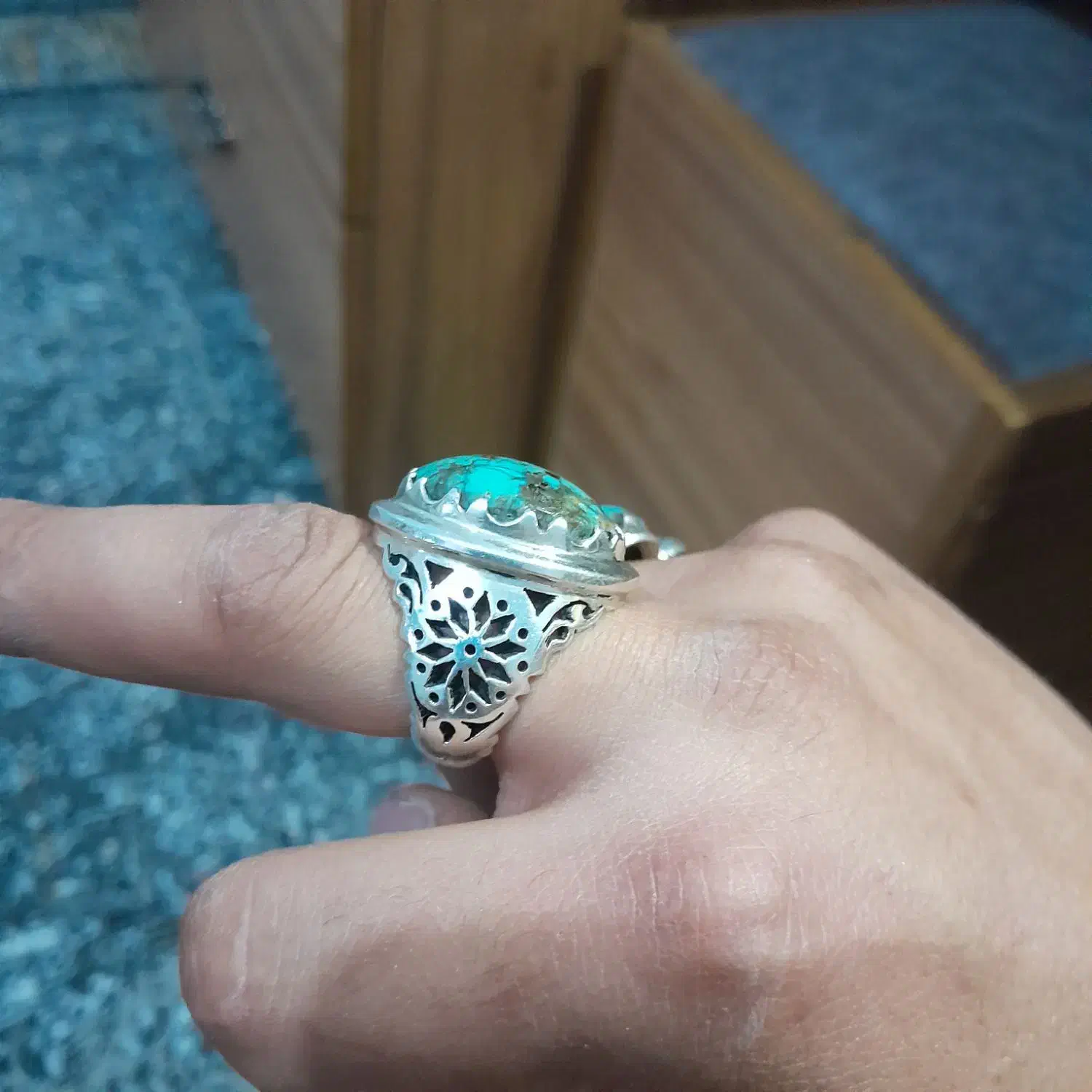 انگشتر نقره فیروزه|جواهرات|قزوین, |دیوار