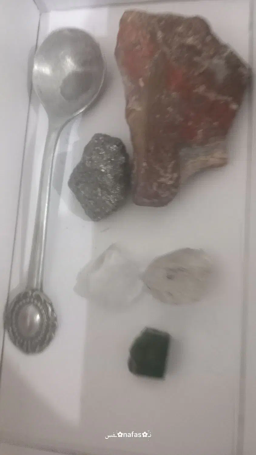 قاشق عتیقه نقره وچندتاسنگ قیمتی|کلکسیون اشیاء عتیقه|کرمانشاه, |دیوار