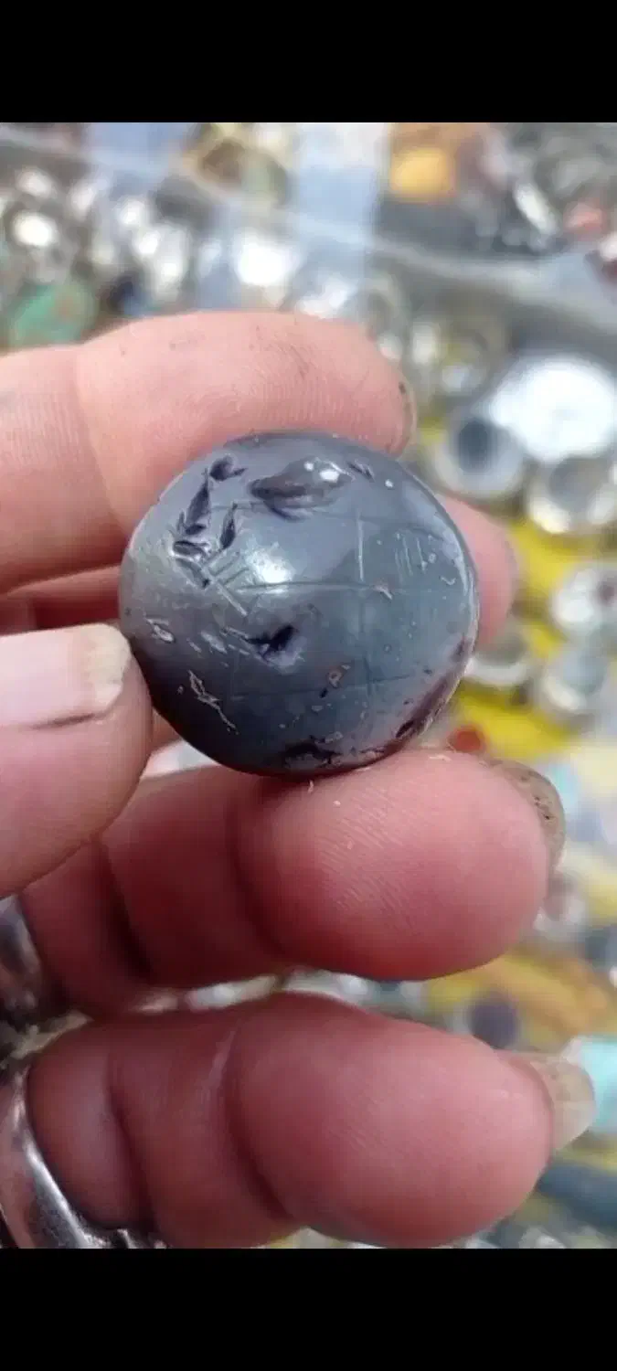 مهره درشت جزع نشان دار|کلکسیون اشیاء عتیقه|هشتگرد, شهرک ریحانه|دیوار