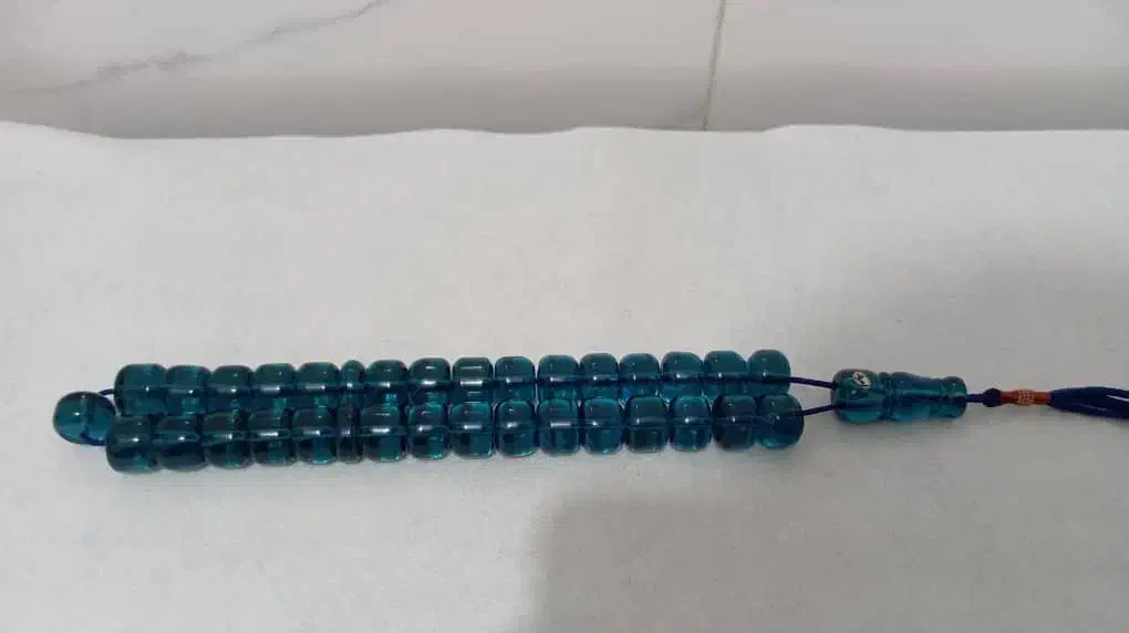 تسبیح سندلوس سبزآبی کسمه. ۳۳ عددی|جواهرات|سقز, |دیوار