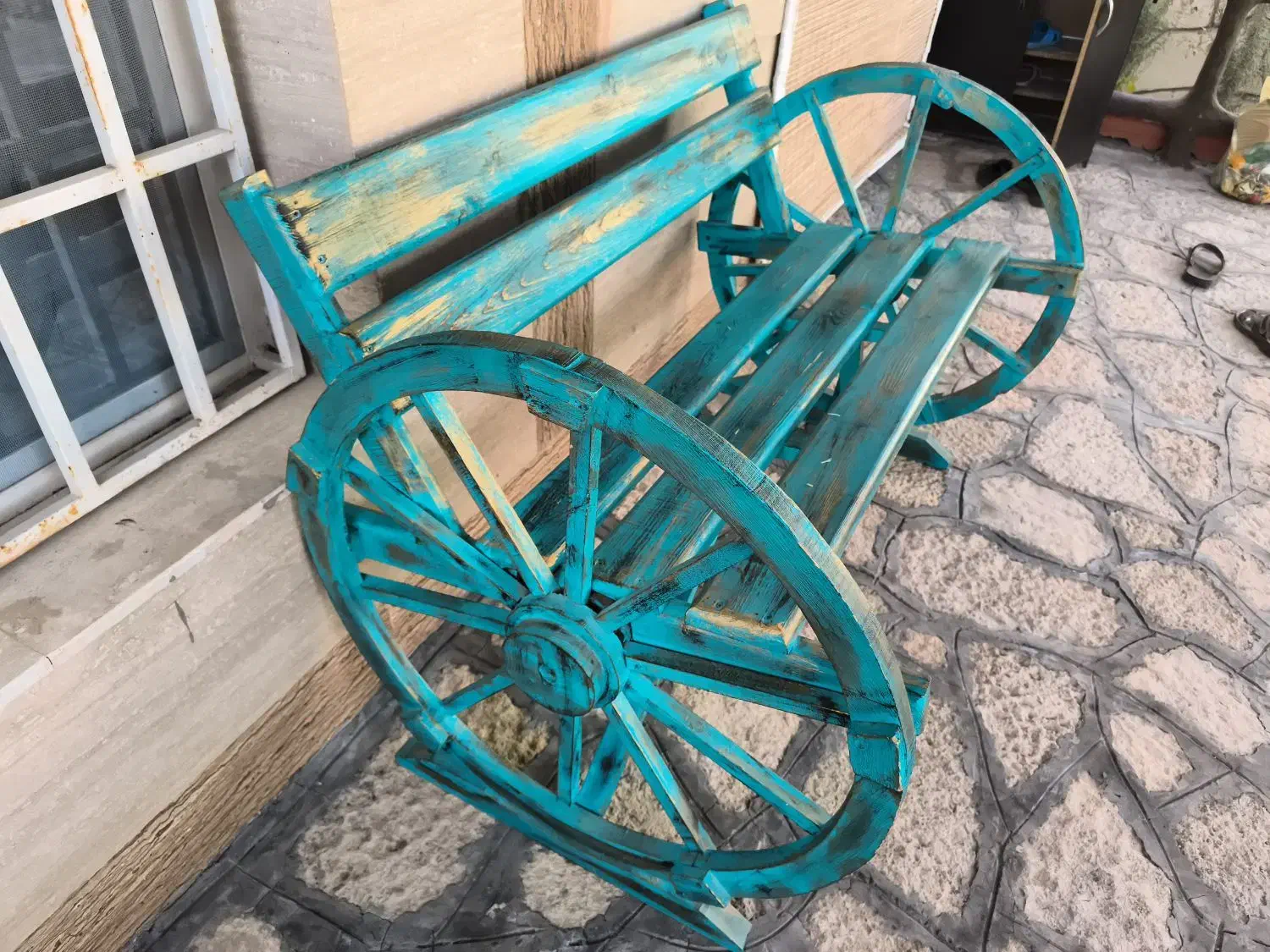 نیمکت چوبی فانتزی|صندلی و نیمکت|گلمکان, |دیوار