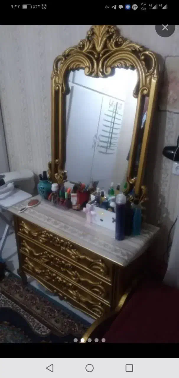 سرویس خواب تمام چوب منبت|تخت و سرویس خواب|مشهد, شهرک امام هادی (شهرک غرب)|دیوار