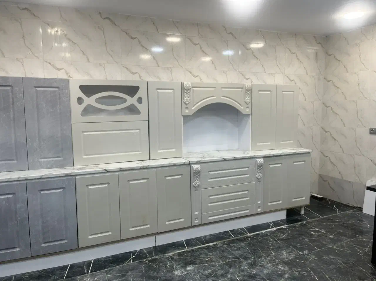 کابینت آماده آشپزخانه کف تراش کد۰۰۸۱|مصالح و تجهیزات ساختمان|اندیشه, اندیشه فاز ۲|دیوار