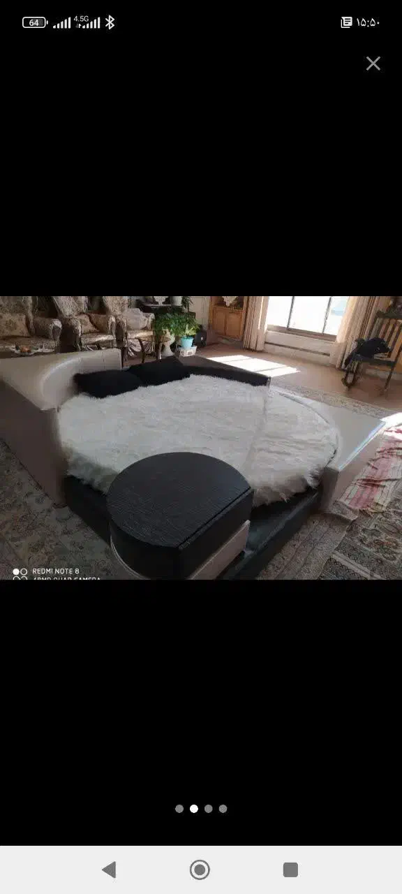 تخت پازلی گرد همراه با روتختی|تخت و سرویس خواب|شهرضا, |دیوار