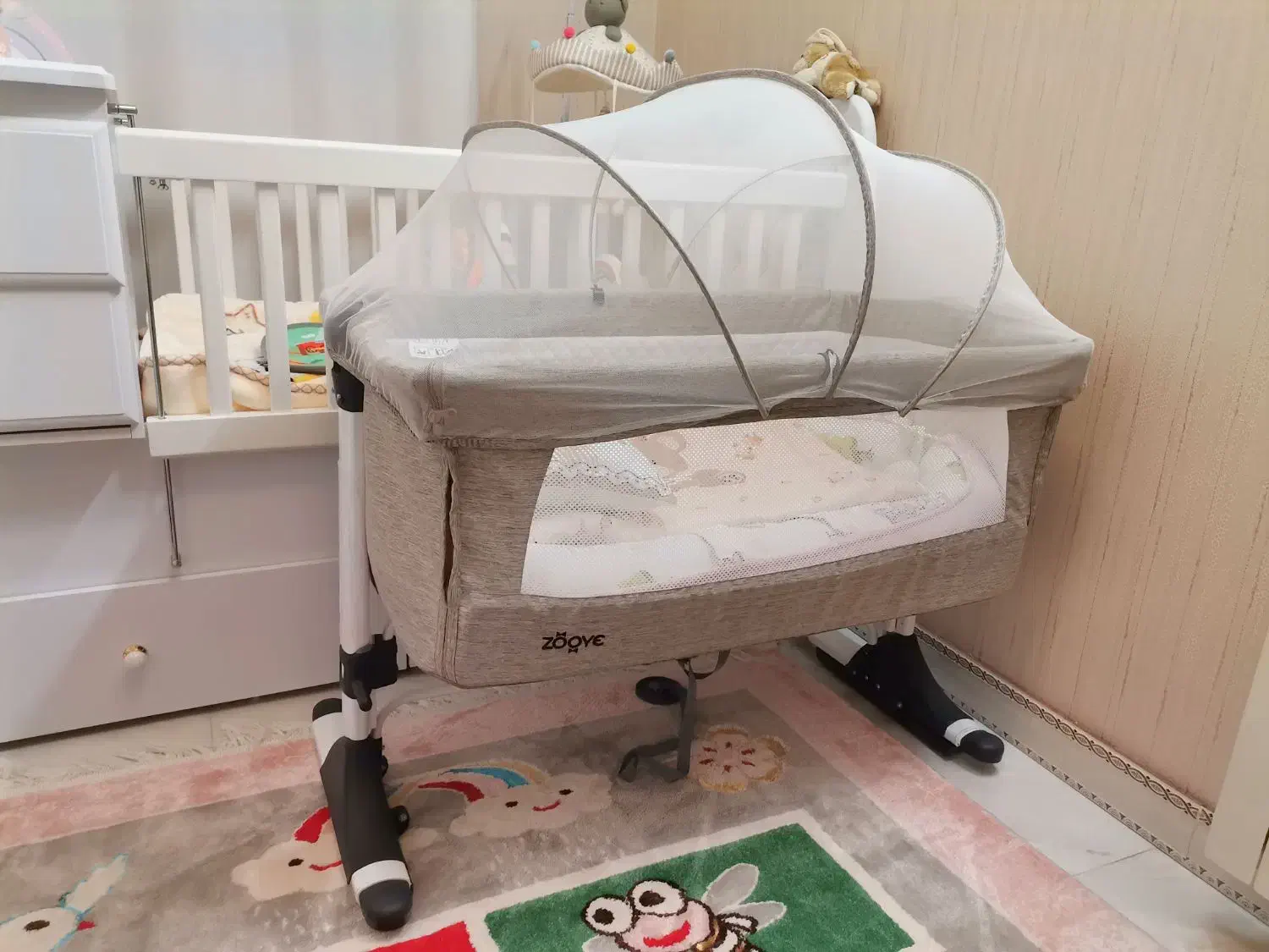 تخت گهواره ای کنار مادر کاملا نو با تخفیف|تخت و سرویس خواب|آمل, |دیوار