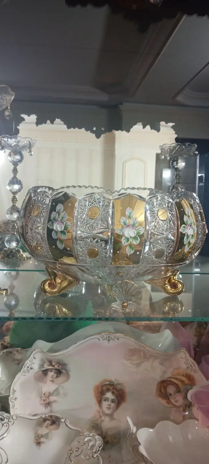 ظرف میوه خوری بزرگ طلا کوب اصل سه پایه|ظروف سرو و پذیرایی|تهران, بهداشت|دیوار