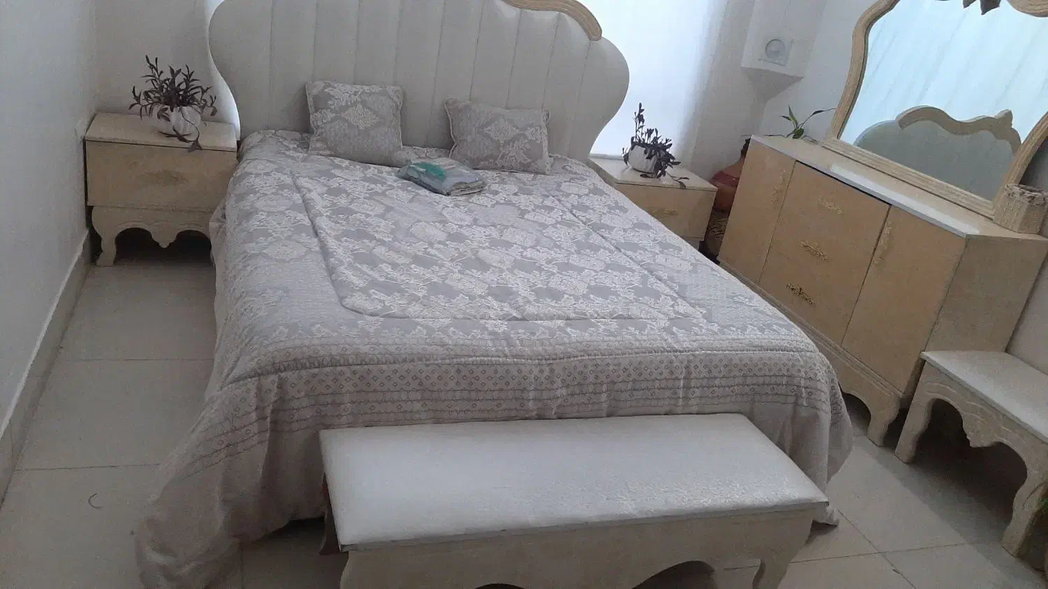 سرویس خواب(تخت پاتختی دراور روتختی) وتخت جوان۳تخته|تشک تختخواب|بیرجند, |دیوار