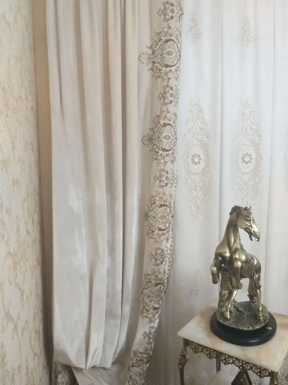 والان کار شده رنگ شکلاتی|پرده، رانر، رومیزی|تنکابن, |دیوار