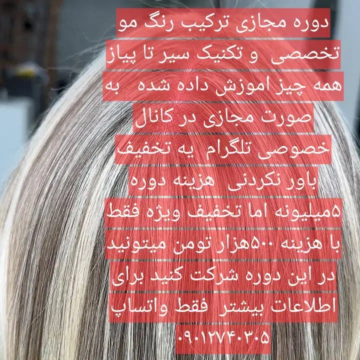 اموزش مجازی رنگ مو و تکنیک فقط ۵۰۰هزارتومن|خدمات آموزشی|اهواز, کیانپارس |دیوار