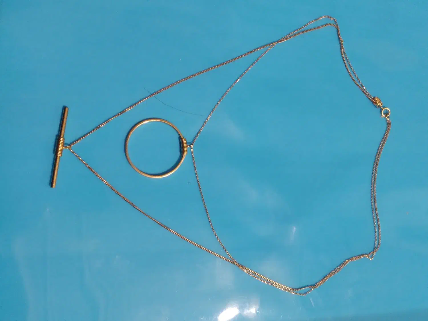 دوپلاک ودوتازنجیر طلا که بهم وصله فقط تاشنبه|جواهرات|نهاوند, |دیوار