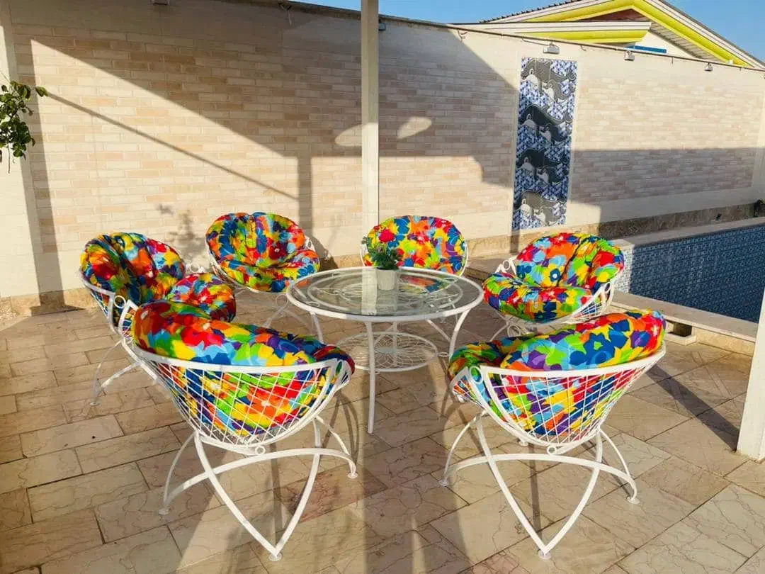 صندلی باغی مهتاب سفید و مشکی|صندلی و نیمکت|قم, بلوار امین و ساحلی|دیوار